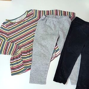 5/$30 GAP CARTER'S JUMPING BEANS Stripes Long Sleeve Glitter Sparkle Pan…